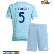 Juventus Manuel Locatelli #5 Auswärts Trikotsatz Kinder 2025-26 Kurzarm (+ Kurze Hosen)